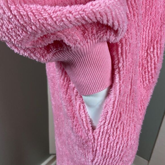 Vintage 80s 90s Bubblegum Pink Chenille Jumpsuit S/M/L Leisure Life terrycloth - Picture 11 of 15